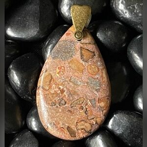Sea Sediment Jasper Pendant 1 1/2”x1” Natural Stone. Makes a great gift.